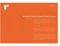 Rowland's Motion Graphics Video Process