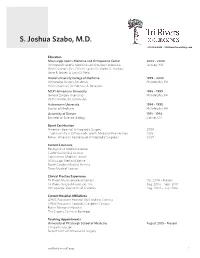 S. Joshua Szabo, M.D