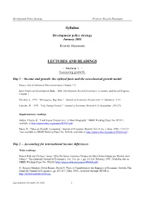 Syllabus LECTURES and READINGS