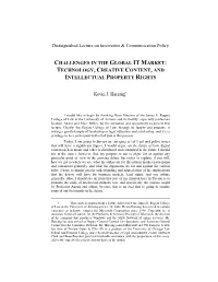 Technology, Creative Content, and Intellectual Property Rights