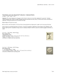The Robert and Jane Meyerhoff Collection: Selected Works October 1, 2009 - May 2, 2010