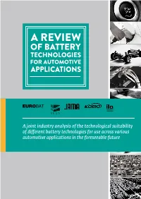 A Review of Battery Technologies for Automotive Applications 1 Introduction