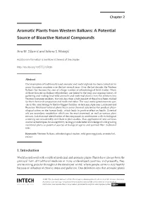Aromatic Plants from Western Balkans: a Potential Source of Bioactive Natural Compounds Source of Bioactive Natural Compounds