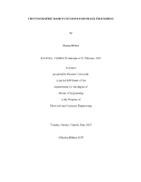 Cryptographic Hash Functions for Image Processing