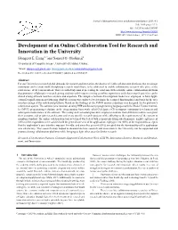 Development of an Online Collaboration Tool for Research and Innovation in the University Idongesit E