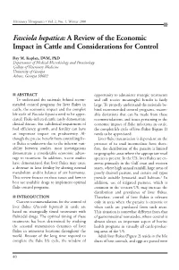 Fasciola Hepatica: a Review of the Economic Impact in Cattle and Considerations for Control
