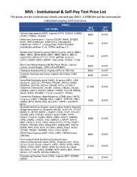 MVL - Institutional & Self-Pay Test Price List *All Prices Are for Institutional Clients and Self-Pay ONLY
