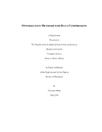 Optimization Methods for Data Compression