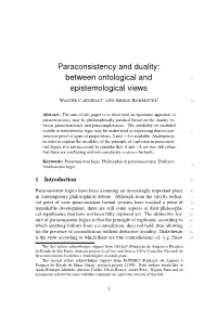 Paraconsistency and Duality