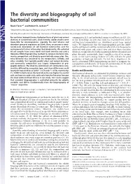 The Diversity and Biogeography of Soil Bacterial Communities