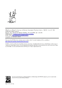 What's in a Name? a Survey of Roman Onomastic Practice from C