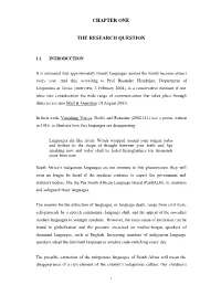 Chapter One the Research Question