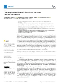 Communication Network Standards for Smart Grid Infrastructures