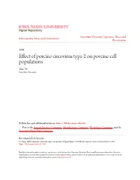 Effect of Porcine Circovirus Type 2 on Porcine Cell Populations Shan Yu Iowa State University