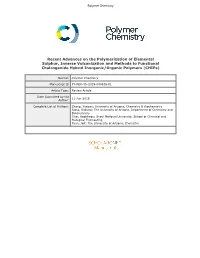 Recent Advances on the Polymerization of Elemental Sulphur, Inverse Vulcanization and Methods to Functional Chalcogenide Hybrid Inorganic/Organic Polymers (Chips)