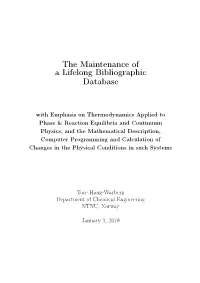 The Maintenance of a Lifelong Bibliographic Database —