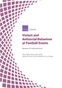 Violent and Antisocial Behaviour at Football Events