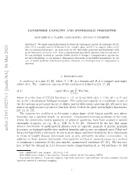 Condenser Capacity and Hyperbolic Perimeter