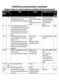 Go North East Bus Services Operating in County Durham Changes To