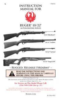 Instruction Manual for Ruger 10/22