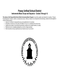SCOPE and SEQUENCE for Instrumental Music Program