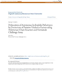 Delineation of Aeromonas Hydrophila Pathotypes by Dectection of Putative Virulence Factors Using Polymerase Chain Reaction and N