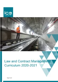 Law and Contract Management Curriculum 2020-2021