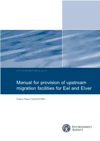 Manual for Provision of Upstream Migration Facilities for Eel and Elver