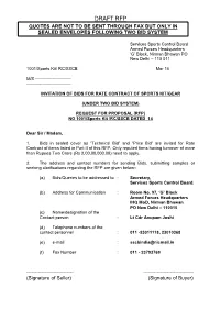 Draft Rfp Quotes Are Not to Be Sent Through Fax but Only In