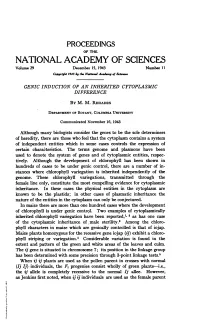 Genic Induction of an Inherited Cytoplasmic Difference