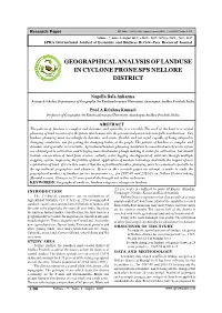 Geographical Analysis of Landuse in Cyclone Prone Sps Nellore District