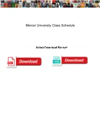 Mercer University Class Schedule