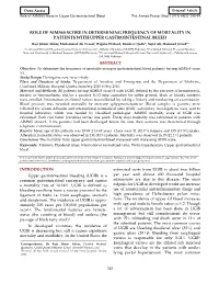 Role of Aims65 Score in Determining Frequency of Mortality in Patients with Upper Gastrointestinal Bleed