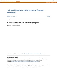 Bi-Level Evidentialism and Reformed Apologetics