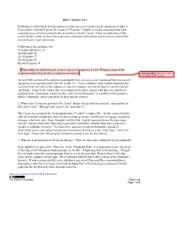 Quiz 1 Answer Key Following Is Information to Help You Assess Your