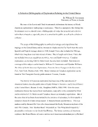 A Selective Bibliography of Exploration Relating to the United States