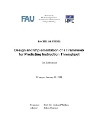 Design and Implementation of a Framework for Predicting Instruction Throughput