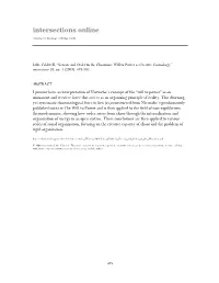Genesis and Order in the Chaosmos: Will to Power As Creative Cosmology,” Intersections 10, No