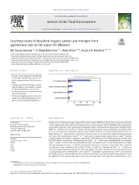 Leaching Losses of Dissolved Organic Carbon and Nitrogen from Agricultural Soils in the Upper US Midwest