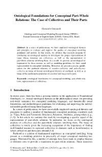Ontological Foundations for Conceptual Part-Whole Relations: the Case of Collectives and Their Parts