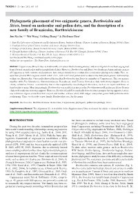 Phylogenetic Placement of Two Enigmatic Genera, Borthwickia And