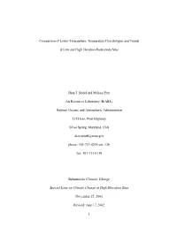 1 Comparison of Lower-Tropospheric Temperature Climatologies And