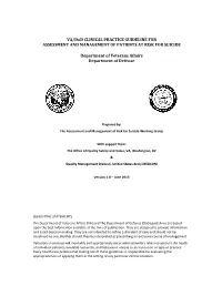 Assessment and Management of Patients at Risk for Suicide