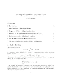 Chow Polylogarithms and Regulators