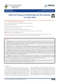 Different Drugs in Modulating Gut Microbiome of Colitis Mice