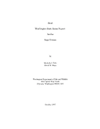 Draft Washington State Status Report for the Sage Grouse