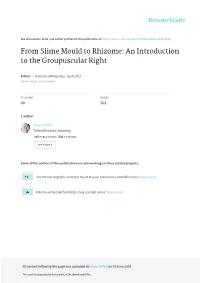 From Slime Mould to Rhizome: an Introduction to the Groupuscular Right