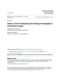 Gocats: a Tool for Categorizing Gene Ontology Into Subgraphs of User-Defined Concepts