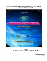 Proceedings of the International Conference on Recent Trends of Computer Science and Electronics 2017