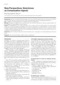 Quinolones As Complexation Agents